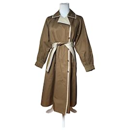 Trench coat vintage Yves Saint Laurent marrom bege S Camelo
