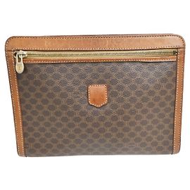 Céline Celine Macadam Pochette Classic Medium Brown