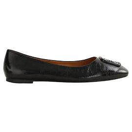 Tory Burch Black leather ballet flats Black