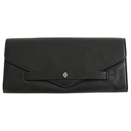 Tory Burch Black Leather Clutch Black