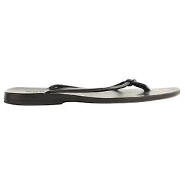 Gucci Black leather flip-flops Black
