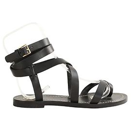 Tory Burch Black leather sandals Black