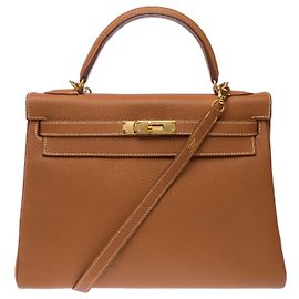 Hermès Bolsa HERMES Kelly 32 em Couro Dourado - 103188 Dourado