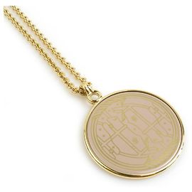 Pendentif Collier Médaillon Cadrege GM Hermès Doré