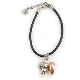 Pulsera Charm Vivienne Amour de Louis Vuitton Negro Plata Dorado