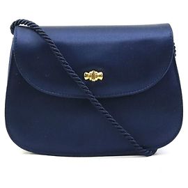 Borsa a spalla in satin blu navy Tiffany & Co. Blu navy