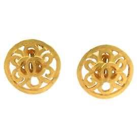 Boucles d'oreilles clips en métal doré Chanel Doré