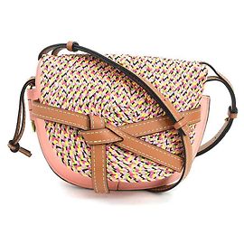 Bolsa de Ombro Pequena Loewe Gate Rosa Multicor