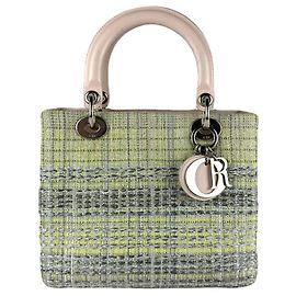 Christian Dior Handtasche aus Tweed/Leder Beige Grün