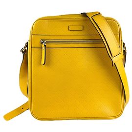 Gucci Diamante Leather Shoulder Bag Yellow