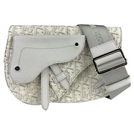 Herren Schultertasche Christian Dior Weiß Grau