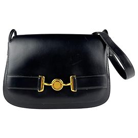 Borsa a spalla in pelle di vitello nera Hermès Nero