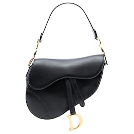 Dior-Dior Black Smooth Calfskin Saddle Bag-Black
