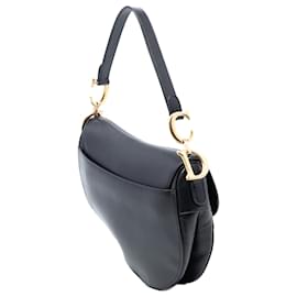 Dior-Dior Black Smooth Calfskin Saddle Bag-Black