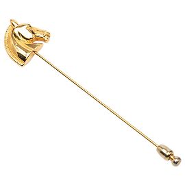 Horsenadel Brosche aus vergoldetem Modeschmuck von Hermès Golden