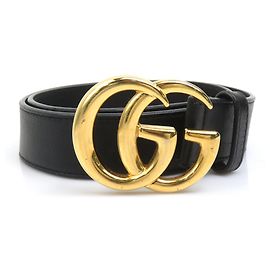 Cinturón de cuero Gucci GG Marmont Negro