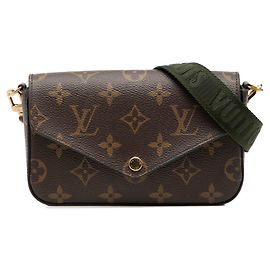 Borsa a Spalla Monogram Multi Pochette Felicie di Louis Vuitton Marrone Verde Cachi
