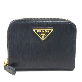 Monedero de cuero negro Prada Negro