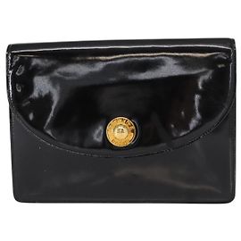 Céline Celine Clutch Bag ENAMEL Black