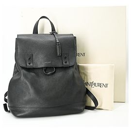 Yves Saint Laurent Saint Laurent Paris Sac de Jour Leather Backpack Black