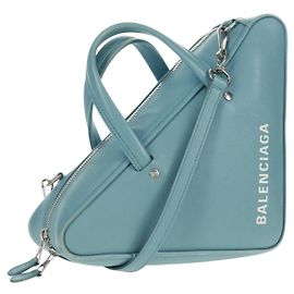 Balenciaga Triangle S Handtasche aus Leder 2 in 1 hellblau silber 476975 Auth 161230 Silber Hellblau