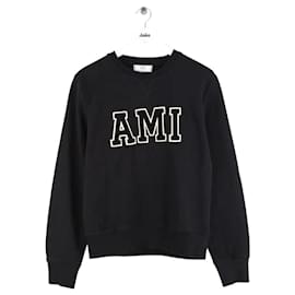 Ami Schwarzer Baumwollpullover Schwarz