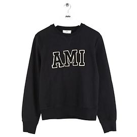 Ami Sudadera negra de algodón Negro