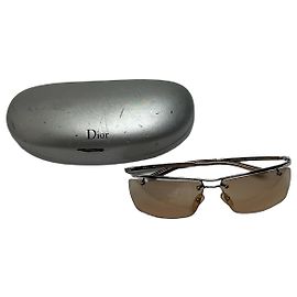 Vintage Dior Rimless Sunglasses silver Brown Brown