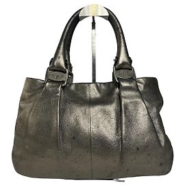 Bolsa de couro vintage Salvatore Ferragamo prata Prata