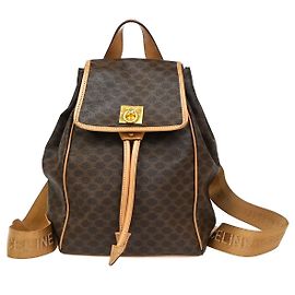 Céline Celine Vintage Rucksack aus Macadam-Leinwand Klein Braun