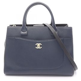 CHANEL Neo Executive Tote Bag Black Navy blue