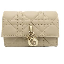 Christian Dior Glycine Women's Leather Coin Case Beige
