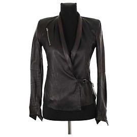 Helmut Lang Schwarze Lederjacke Schwarz