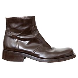 Botas de tornozelo de couro marrom Dolce & Gabbana Outro