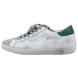 Baskets en cuir GOLDEN GOOSE blanches SUPERSTAR, Taille 40 EU Beige