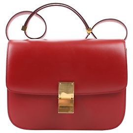 Céline Bolsa transversal de couro vermelho Classic Box Medium da CELINE Vermelho