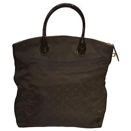 Borsa tote Louis Vuitton 2011 Desire Vertical Lockit MM in nylon monogramma nero Nero