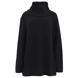 Pull long oversized à col roulé Chloé en laine noire Noir
