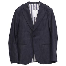 Emporio Armani Single-Breasted Denim Blazer in Blue Cotton Blue