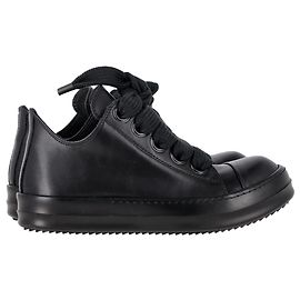Sneakers basse con lacci Jumbo Rick Owens in pelle nera Nero