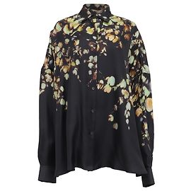 Camicia button-down stampata floreale Dries Van Noten in seta multicolore Multicolore