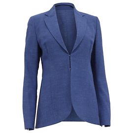 Akris Hidden-Buttoned Blazer in Navy Blue Wool Blue Light blue