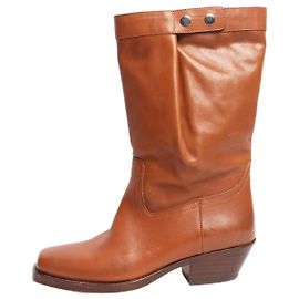 Isabel Marant Burnt orange western style leather boots - size EU 40 (UK 7) Brown