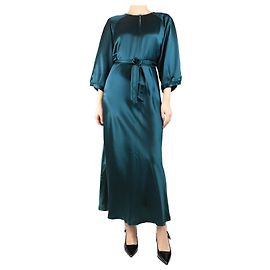 Autre Marque Flaschengrünes Sammy Satin-Maxikleid - Größe UK 10 Grün