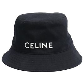 Céline Chapéu bucket com logo preto Preto