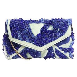 Dries Van Noten Pochette en sequins verts et bleus Vert