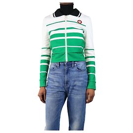 Casablanca Green cropped stripe jacket - size XS Green
