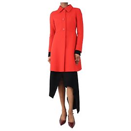Miu Miu Roter Wollmantel - Größe UK 8 Rot