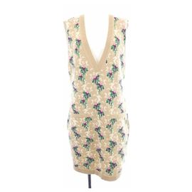 Robe en cachemire Chanel Blanc Beige Vert