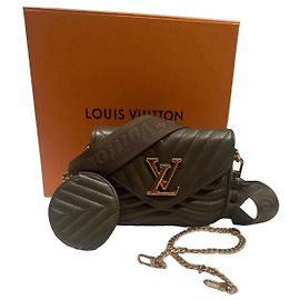Bolsa de ombro Louis Vuitton Couro Khaki Caqui